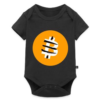 Retro X Bitcoin Crypto Satoshis Symbol 21 - Baby Premium Kurzarmbody - Schwarz - Vorne