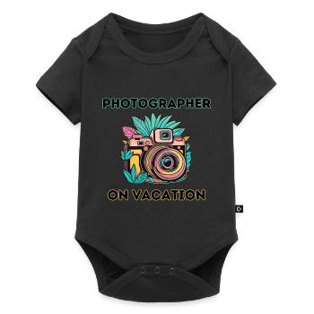 Fotograf im Urlaub - Baby Premium Kurzarmbody - Schwarz - Vorne