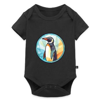Penguin Colorful Watercolor Animal Illustration - Baby Premium short-sleeve bodysuit - black - Front
