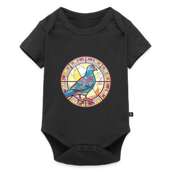 Pigeon Colorful Watercolor Animal Pet Illustration - Baby Premium short-sleeve bodysuit - black - Front