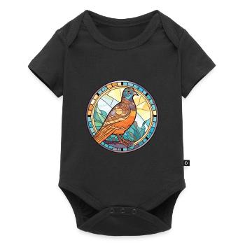 Quail Colorful Watercolor Animal Pet Illustration - Baby Premium short-sleeve bodysuit - black - Front