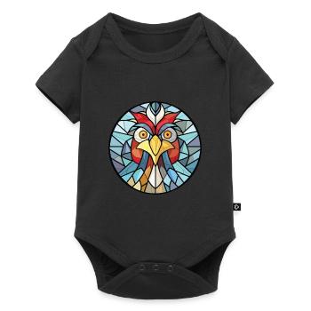 Poule aquarelle colorée Animal Animal Illustration - Body à manches courtes Premium Bébé - noir - Devant
