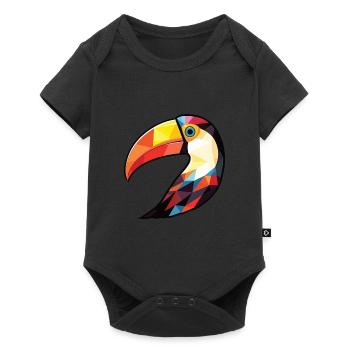 Toucan Aquarelle colorée Animal Animal Illustration - Body à manches courtes Premium Bébé - noir - Devant