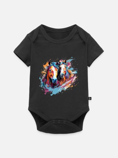 Pferdestärke - Baby Premium Kurzarmbody - Schwarz