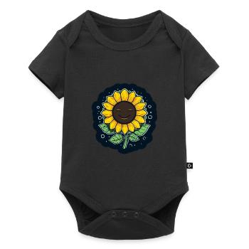 Tournesol riant joyeux - Body à manches courtes Premium Bébé - noir - Devant