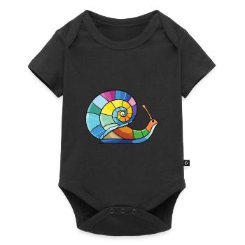 Snail Colorful Watercolor Animal Pet Illustration - Baby Premium short-sleeve bodysuit - black - Front