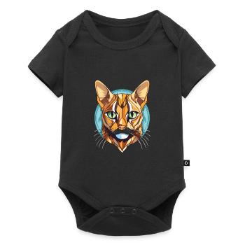 Bengalkatze Bunte Aquarell-Tierillustration - Baby Premium Kurzarmbody - Schwarz - Vorne