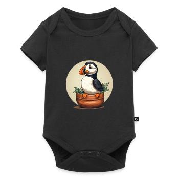 Puffin - Baby Premium short-sleeve bodysuit - black - Front