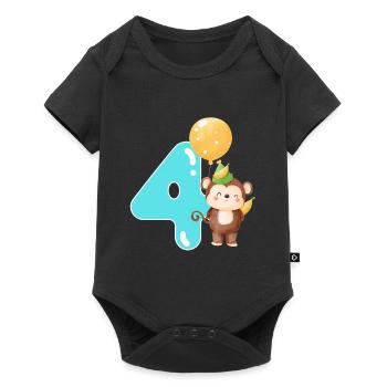 4. Geburtstag. 4 Jahre Geschenk - Baby Premium Kurzarmbody - Schwarz - Vorne