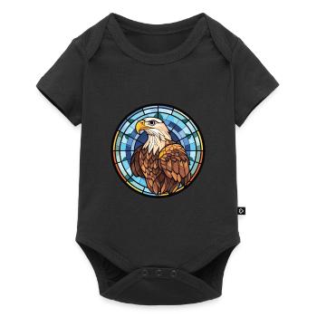 Eagle Colorful Watercolor Animal Pet Illustration - Baby Premium short-sleeve bodysuit - black - Front