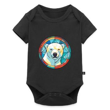 Polar Bear Colorful Watercolor Animal Illustration - Baby Premium short-sleeve bodysuit - black - Front