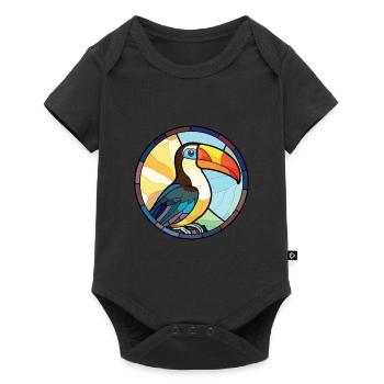 Toucan Aquarelle colorée Animal Animal Illustration - Body à manches courtes Premium Bébé - noir - Devant