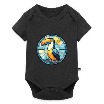 Toucan Aquarelle colorée Animal Animal Illustration - Body à manches courtes Premium Bébé - noir - Devant