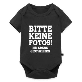 BITTE KEINE FOTOS BIN KRANK GESCHRIEBEN Statement - Baby Premium Kurzarmbody - Schwarz - Vorne