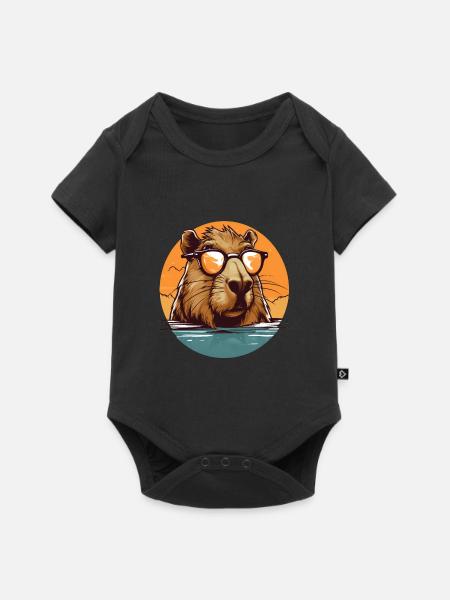 Capybara - Baby Premium Kurzarmbody - Schwarz