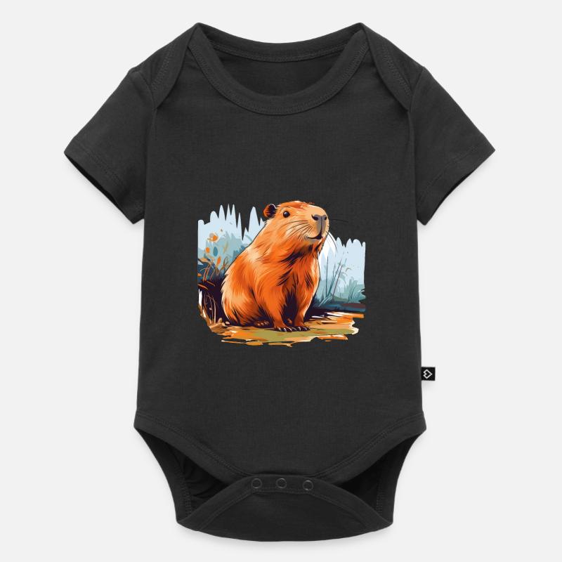 Capybara - Baby Premium Kurzarmbody - Schwarz