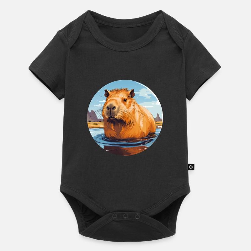 Capybara - Baby Premium Kurzarmbody - Schwarz