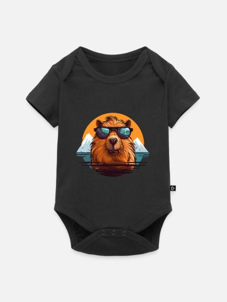 Capybara - Baby Premium Kurzarmbody - Schwarz