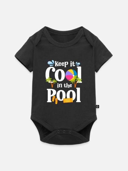 Pool Pool Party Schwimmer Freizeit - Baby Premium Kurzarmbody - Schwarz