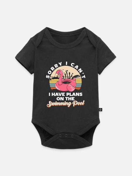 Swmming Pool Partymonster Partyzeit Sonne - Baby Premium Kurzarmbody - Schwarz
