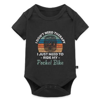Pocketbike Zweirad Trail Geländebike - Baby Premium Kurzarmbody - Schwarz - Vorne