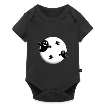 MOND - GEISTER - GESPENSTER - HALLOWEEN - Baby Premium Kurzarmbody - Schwarz - Vorne