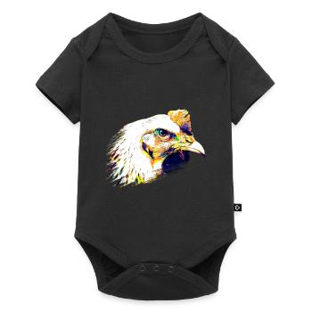 Chicken colorful head chicken - Baby Premium short-sleeve bodysuit - black - Front