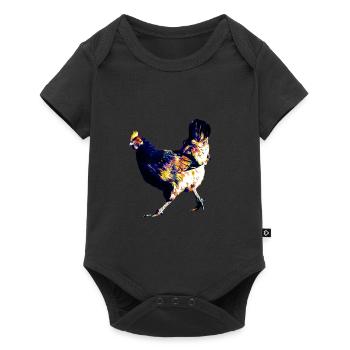 Chicken colorful hen - Baby Premium short-sleeve bodysuit - black - Front