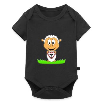 I MOG DI - SCHAF - SCHÄFER - SCHAFE - TIER - LIEBE - Baby Premium Kurzarmbody - Schwarz - Vorne