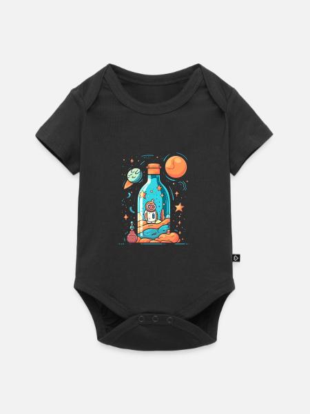 Astronaut Milchstrasse - Baby Premium Kurzarmbody - Schwarz