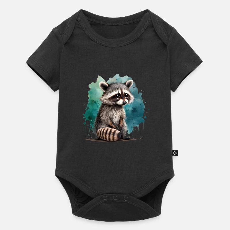 Mignon raton laveur - Body à manches courtes Premium Bébé - noir