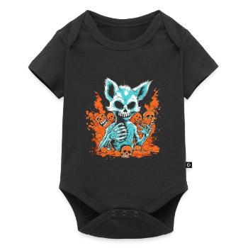 Halloween Fox Skeleton - Baby Premium short-sleeve bodysuit - black - Front