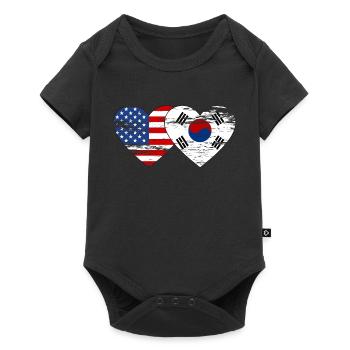 Cœur de drapeau de la Corée du Sud utilisé - Body à manches courtes Premium Bébé - noir - Devant