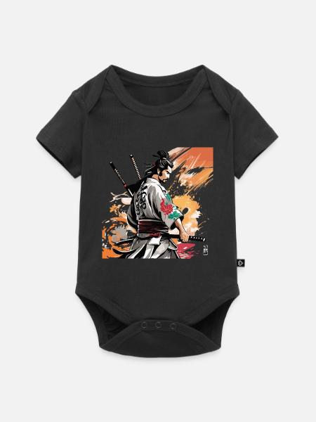 Samurai mit Schwertergrafik - Baby Premium Kurzarmbody - Schwarz
