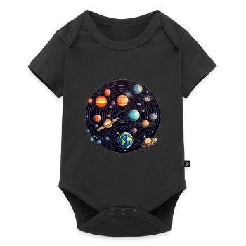 Univers, Soleil, Système solaire, Galaxie, Étoiles - Body à manches courtes Premium Bébé - noir - Devant