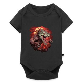 Dragon, Pays des Merveilles, Reptile, Soleil, Lézard, Fantaisie - Body à manches courtes Premium Bébé - noir - Devant