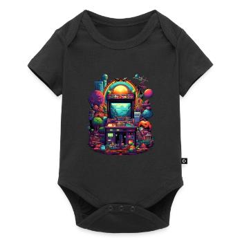 Retro Slot Machine Colorful Games Gambling Video Games - Baby Premium short-sleeve bodysuit - black - Front
