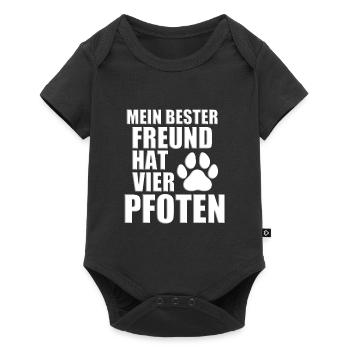 HUND - HUNDE - TIER - TIERE - BESTER FREUND - Baby Premium Kurzarmbody - Schwarz - Vorne
