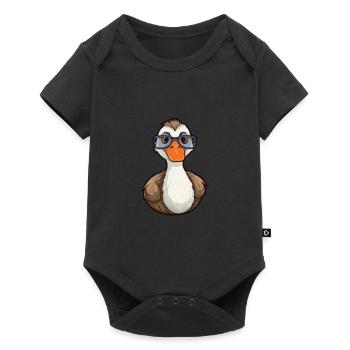 Goose Wearing Glasses Cartoon Kawaii Illustration - Baby Premium short-sleeve bodysuit - black - Front