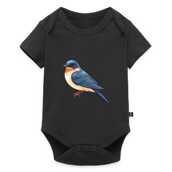 Swallow Cartoon Kawaii Aquarelle Illustration - Body à manches courtes Premium Bébé - noir - Devant