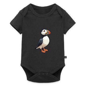 Puffin Cartoon Kawaii Aquarelle Illustration - Body à manches courtes Premium Bébé - noir - Devant