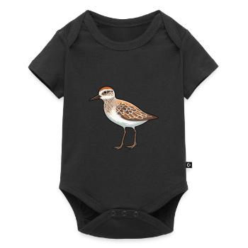 Sandpiper Cartoon Kawaii Aquarelle Illustration - Body à manches courtes Premium Bébé - noir - Devant