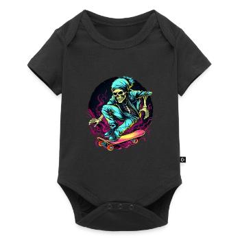 Skateboard skeleton neo - Baby Premium short-sleeve bodysuit - black - Front
