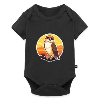 Falcon Funny Cartoon Kawaii Beach Illustration - Baby Premium short-sleeve bodysuit - black - Front