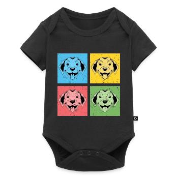 Dog Lover Dog Gift Pop Art Puggle - Baby Premium short-sleeve bodysuit - black - Front
