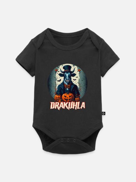Dracula Kuh Vampir Drakuhla - Baby Premium Kurzarmbody - Schwarz