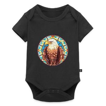 Eagle Colorful Watercolor Animal Pet Illustration - Baby Premium short-sleeve bodysuit - black - Front