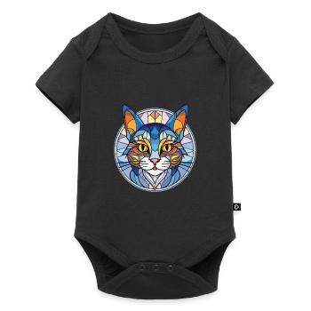 Égée Cat Breed Illustration à l’aquarelle colorée - Body à manches courtes Premium Bébé - noir - Devant