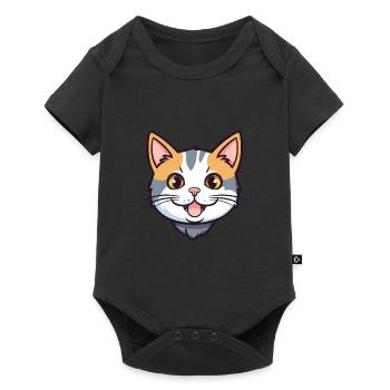 American Wirehair Cat Cartoon Watercolor Clipart - Baby Premium short-sleeve bodysuit - black - Front