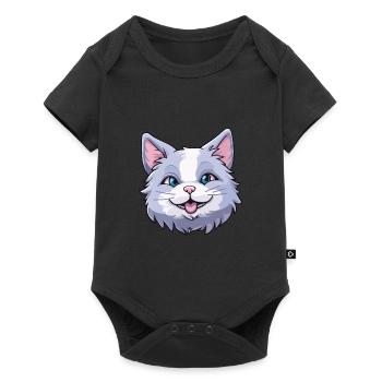 Brume australienne chat dessin animé aquarelle Clipart - Body à manches courtes Premium Bébé - noir - Devant